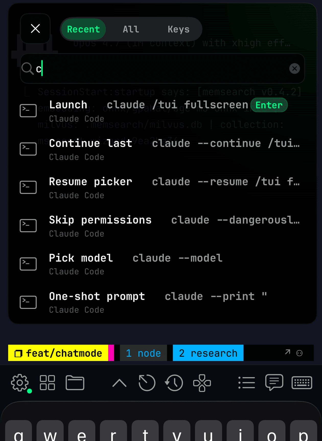 Command palette